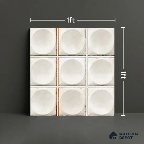 Faux Subway Wall Tile TL 04918 C Esfera Decor 1 Circle Satvario Verde 1 ft x 1 ft Ceramic Matte Finish - 9 mm | Suitable for Highlighter Walls, Foyer, Bathroom, Kitchen Wall & Backsplashes | Please Expect a Slight Variation of Pattern