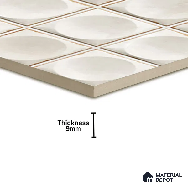 Faux Subway Wall Tile TL 04918 C Esfera Decor 1 Circle Satvario Verde 1 ft x 1 ft Ceramic Matte Finish - 9 mm | Suitable for Highlighter Walls, Foyer, Bathroom, Kitchen Wall & Backsplashes | Please Expect a Slight Variation of Pattern