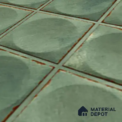 Faux Subway Wall Tile TL 04918 E Esfera Base Circle Satvario Verde 1 ft x 1 ft Ceramic Matte Finish - 9 mm | Suitable for Highlighter Walls, Foyer, Bathroom, Kitchen Wall & Backsplashes | Please Expect a Slight Variation of Pattern