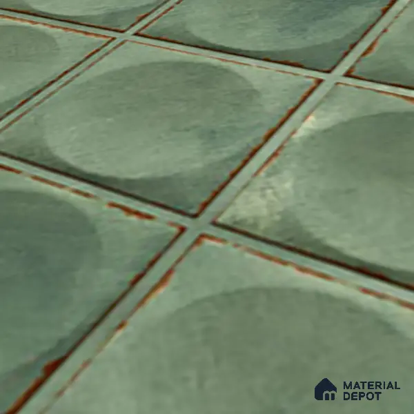 Faux Subway Wall Tile TL 04918 E Esfera Base Circle Satvario Verde 1 ft x 1 ft Ceramic Matte Finish - 9 mm | Suitable for Highlighter Walls, Foyer, Bathroom, Kitchen Wall & Backsplashes | Please Expect a Slight Variation of Pattern