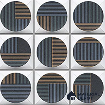 Faux Subway Wall Tile TL 04918 Esfera Decor 1 Circle Nero Pallido 1 ft x 1 ft Ceramic Matte Finish - 9 mm | Suitable for Highlighter Walls, Foyer, Bathroom, Kitchen Wall & Backsplashes | Please Expect a Slight Variation of Pattern (Sample)