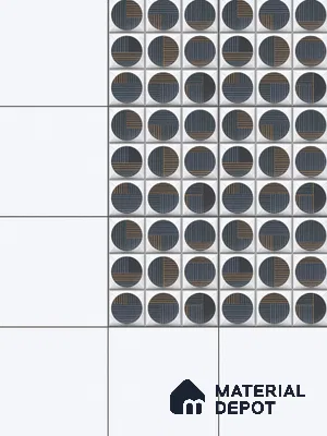 Faux Subway Wall Tile TL 04918 Esfera Decor 1 Circle Nero Pallido 1 ft x 1 ft Ceramic Matte Finish - 9 mm | Suitable for Highlighter Walls, Foyer, Bathroom, Kitchen Wall & Backsplashes | Please Expect a Slight Variation of Pattern (Sample)