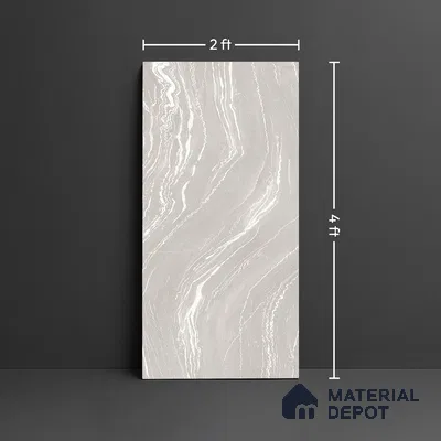 Stone Floor & Wall Tile TL 04445 Antania Latte 4 ft x 2 ft Digital Punch Matte Finish Vitrified Tile - 9 mm | 4 Random Design | Suitable For Living Room, Bedroom, Bathroom