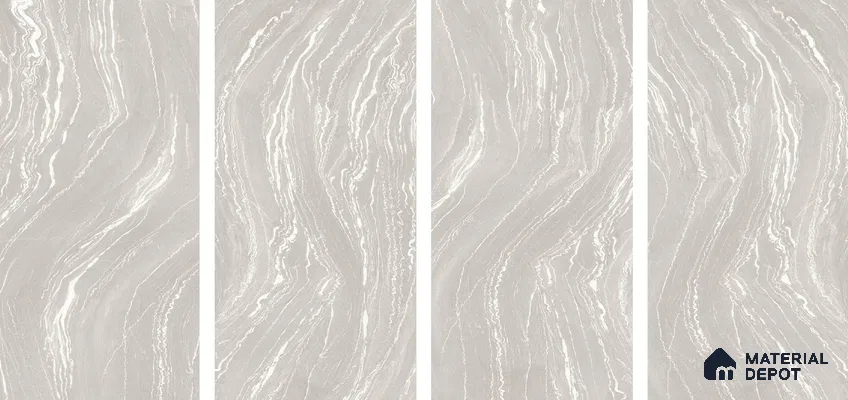 Stone Floor & Wall Tile TL 04445 Antania Latte 4 ft x 2 ft Digital Punch Matte Finish Vitrified Tile - 9 mm | 4 Random Design | Suitable For Living Room, Bedroom, Bathroom