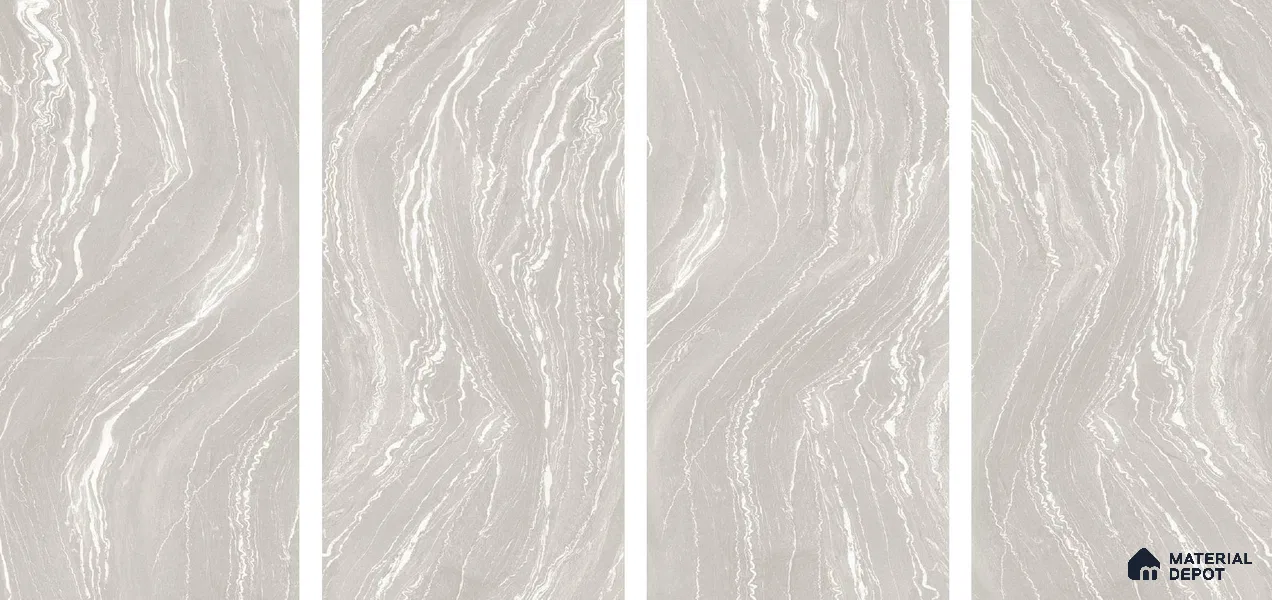 Stone Floor & Wall Tile TL 04445 Antania Latte 4 ft x 2 ft Digital Punch Matte Finish Vitrified Tile - 9 mm | 4 Random Design | Suitable For Living Room, Bedroom, Bathroom