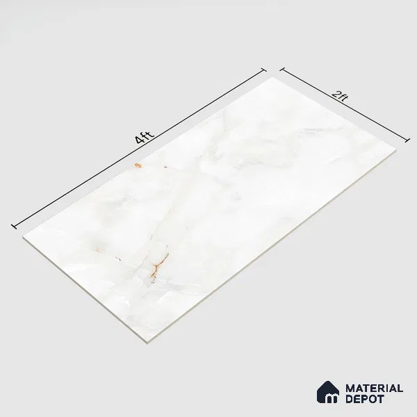 Marble Wall & Floor Tile | TL 02569 Anti Sky 4 ft x 2 ft Glossy Finish Random Design Vitrified Tile - 9 mm | Suitable For Living Room, Bedroom, Kitchen (Sample)
