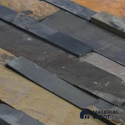WL 00076 Antique Black 600 x 150 mm Natural Stone Wall Cladding |  Stone is a Natural Product, Please Expect Variation in Shades