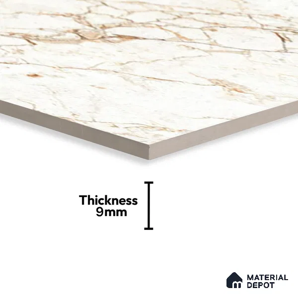 Marble Wall & Floor Tile | TL 02570 Antique Macdonia 4 ft x 2 ft Glossy Finish Random Design Vitrified Tile - 9 mm | Suitable For Living Room, Bedroom, Kitchen (Sample)