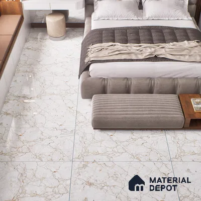 Marble Wall & Floor Tile | TL 02570 Antique Macdonia 4 ft x 2 ft Glossy Finish Random Design Vitrified Tile - 9 mm | Suitable For Living Room, Bedroom, Kitchen (Sample)