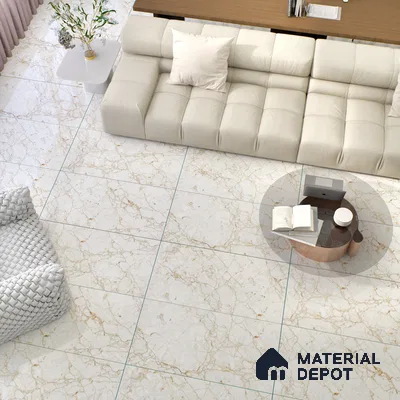 Marble Wall & Floor Tile | TL 02570 Antique Macdonia 4 ft x 2 ft Glossy Finish Random Design Vitrified Tile - 9 mm | Suitable For Living Room, Bedroom, Kitchen (Sample)