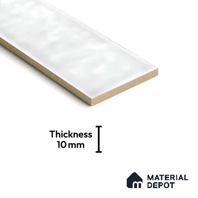 TL 03802 G White 300x75 mm Glossy Finish Ceramic Wall  Subway Tile - 10 mm
