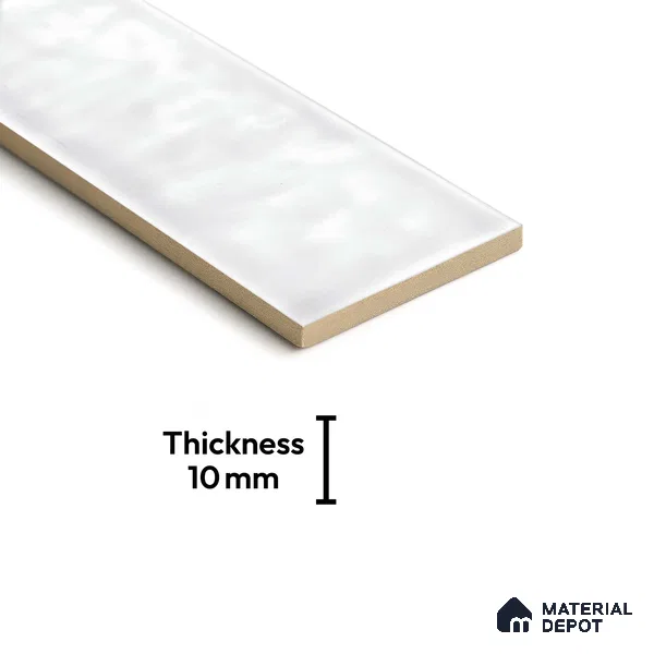 TL 03802 G White 300x75 mm Glossy Finish Ceramic Wall  Subway Tile - 10 mm