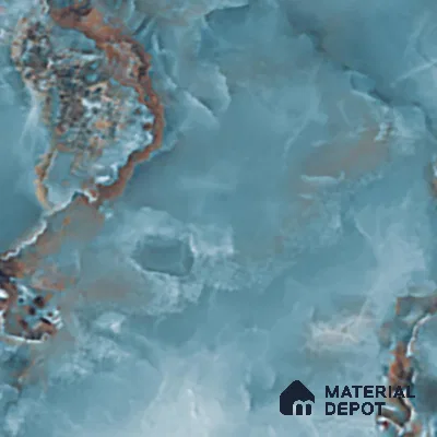 Marble Floor & Wall Tile TL 05574 Aqua Onyx Viser 4 ft x 2 ft Glossy Finish Vitrified Tile - 9 mm (Random 4)