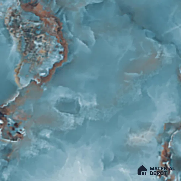 Marble Floor & Wall Tile TL 05574 Aqua Onyx Viser 4 ft x 2 ft Glossy Finish Vitrified Tile - 9 mm (Random 4)