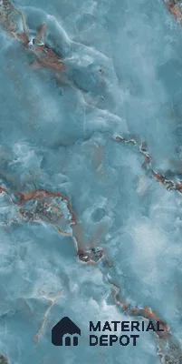 Marble Floor & Wall Tile TL 05574 Aqua Onyx Viser 4 ft x 2 ft Glossy Finish Vitrified Tile - 9 mm (Random 4)