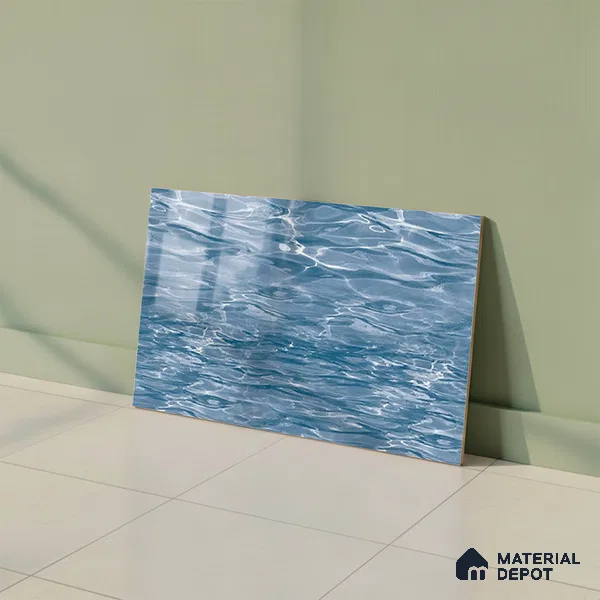 TL 01893 C Azure Blue Dark 18 x 12 inch Glossy Finish Ceramic Wall Tile - 6 mm