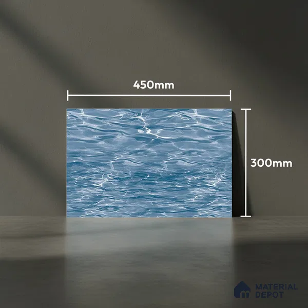 TL 01893 C Azure Blue Dark 18 x 12 inch Glossy Finish Ceramic Wall Tile - 6 mm