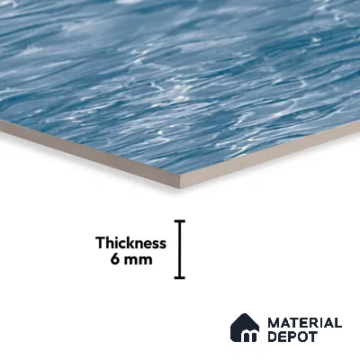 TL 01893 C Azure Blue Dark 18 x 12 inch Glossy Finish Ceramic Wall Tile - 6 mm