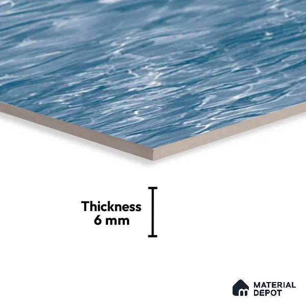 TL 01893 C Azure Blue Dark 18 x 12 inch Glossy Finish Ceramic Wall Tile - 6 mm