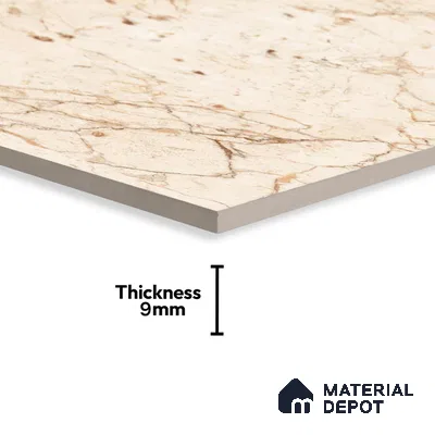 Budget Friendly Marble Floor & Wall Tile Value For Money TL 05597 Crema Arenado 4 ft x 2 ft - Vitrified Glossy Finish -9 mm | 3 Random Design | Suitable for Living Room, Bedroom & Bathroom