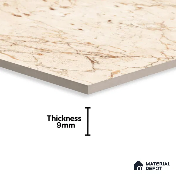 Budget Friendly Marble Floor & Wall Tile Value For Money TL 05597 Crema Arenado 4 ft x 2 ft - Vitrified Glossy Finish -9 mm | 3 Random Design | Suitable for Living Room, Bedroom & Bathroom
