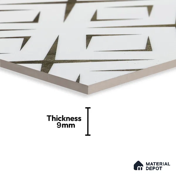 Glass Highligter Wall Tile TL 00259 A Gold Axis 2 ft x 1 ft Glossy Finish Ceramic Tile - 9 mm | Suitable For Bathroom, Kitchen Backsplashes