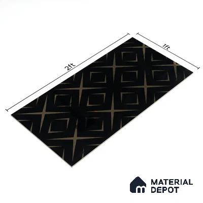 Glass Highligter Wall Tile TL 00259 B Midnight Matrix 2 ft x 1 ft Glossy Finish Ceramic Tile - 9 mm | Suitable For Bathroom, Kitchen Backsplashes