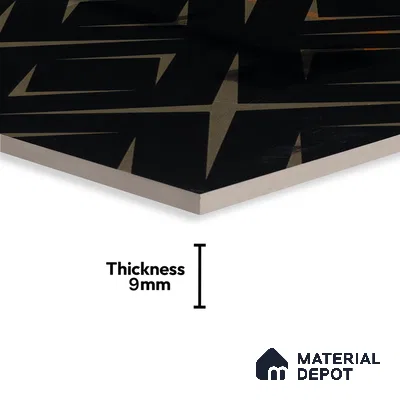 Glass Highligter Wall Tile TL 00259 B Midnight Matrix 2 ft x 1 ft Glossy Finish Ceramic Tile - 9 mm | Suitable For Bathroom, Kitchen Backsplashes