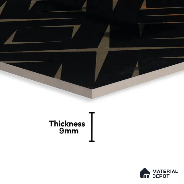 Glass Highligter Wall Tile TL 00259 B Midnight Matrix 2 ft x 1 ft Glossy Finish Ceramic Tile - 9 mm | Suitable For Bathroom, Kitchen Backsplashes
