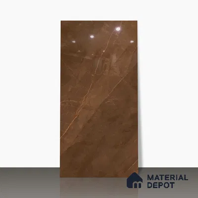 Marble Floor & Wall Tile TL 02180 Armani Brown 4 ft x 2 ft High Gloss Finish Vitrified Tile - 9 mm (Random 4)