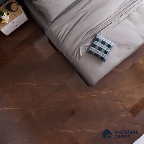 Marble Floor & Wall Tile TL 02180 Armani Brown 4 ft x 2 ft High Gloss Finish Vitrified Tile - 9 mm (Random 4)
