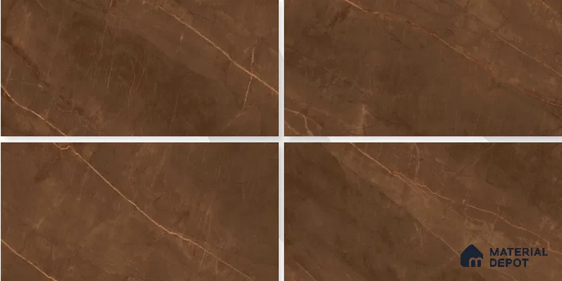 Marble Floor & Wall Tile TL 02180 Armani Brown 4 ft x 2 ft High Gloss Finish Vitrified Tile - 9 mm (Random 4)