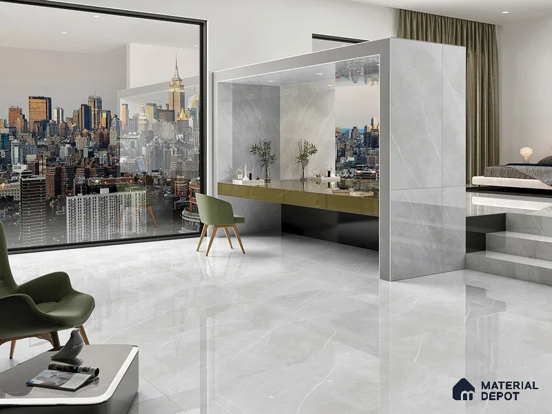 TL 00988 Armani Grey 1800 x 1200 Polished Glossy Finish Tile - 9 mm (Sample)