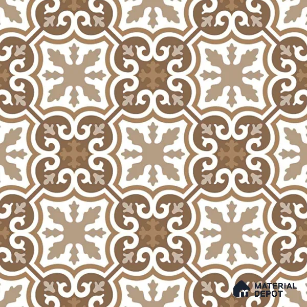 Moroccan Wall & Floor Tile TL 00907 Armeida 2 ft x 2 ft Matte Finish Vitrified Tile - 9 mm | Suitable For Kitchen, Bathroom, Dining Area | Please Expect a Slight Variation of Pattern