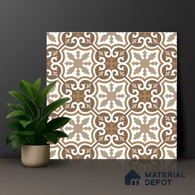 Moroccan Wall & Floor Tile TL 00907 Armeida 2 ft x 2 ft Matte Finish Vitrified Tile - 9 mm | Suitable For Kitchen, Bathroom, Dining Area | Please Expect a Slight Variation of Pattern