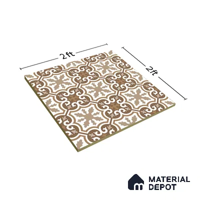 Moroccan Wall & Floor Tile TL 00907 Armeida 2 ft x 2 ft Matte Finish Vitrified Tile - 9 mm | Suitable For Kitchen, Bathroom, Dining Area | Please Expect a Slight Variation of Pattern