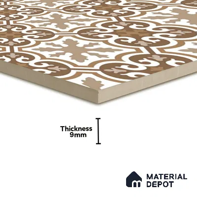 Moroccan Wall & Floor Tile TL 00907 Armeida 2 ft x 2 ft Matte Finish Vitrified Tile - 9 mm | Suitable For Kitchen, Bathroom, Dining Area | Please Expect a Slight Variation of Pattern