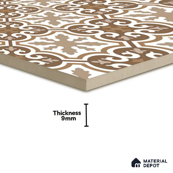 Moroccan Wall & Floor Tile TL 00907 Armeida 2 ft x 2 ft Matte Finish Vitrified Tile - 9 mm | Suitable For Kitchen, Bathroom, Dining Area | Please Expect a Slight Variation of Pattern