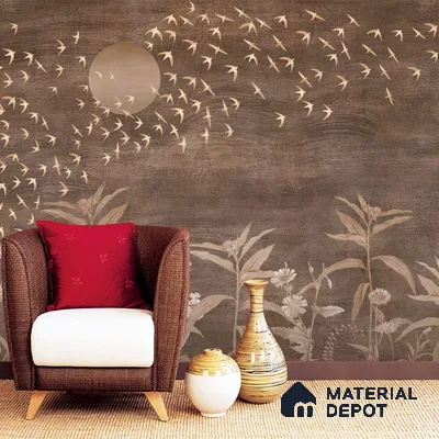 Arzoo, Abstract Theme Room Wallpaper, Customised Sukoon Series Canvas Abstract Design (Customised Size Wallpaper)