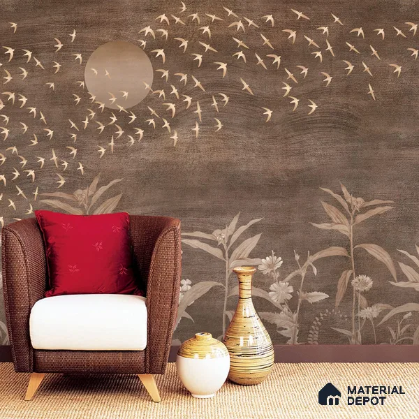 Arzoo, Abstract Theme Room Wallpaper, Customised Sukoon Series Canvas Abstract Design (Customised Size Wallpaper)