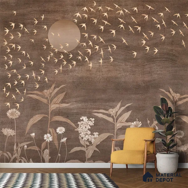 Arzoo, Abstract Theme Room Wallpaper, Customised Sukoon Series Canvas Abstract Design (Customised Size Wallpaper)