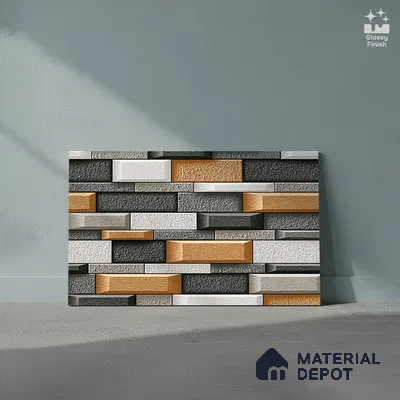 TL 05780 Ashen Multi Colour 450x300 mm Glossy Finish Ceramic Wall Tile - 7 mm (Random Design)