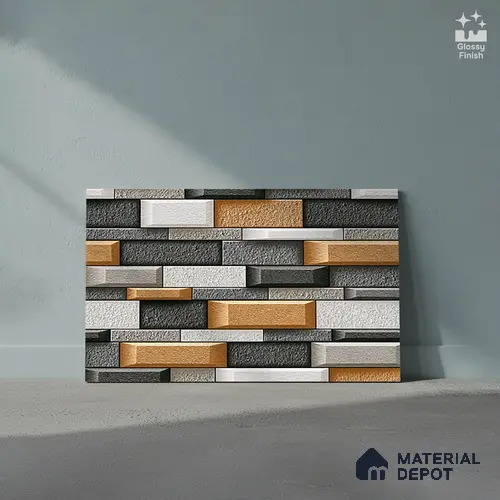 TL 05780 Ashen Multi Colour 450x300 mm Glossy Finish Ceramic Wall Tile - 7 mm (Random Design)