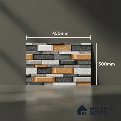 TL 05780 Ashen Multi Colour 450x300 mm Glossy Finish Ceramic Wall Tile - 7 mm (Random Design)