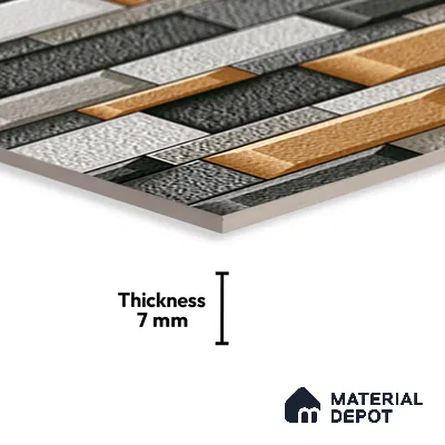TL 05780 Ashen Multi Colour 450x300 mm Glossy Finish Ceramic Wall Tile - 7 mm (Random Design)