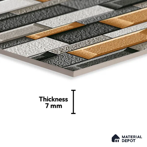 TL 05780 Ashen Multi Colour 450x300 mm Glossy Finish Ceramic Wall Tile - 7 mm (Random Design)