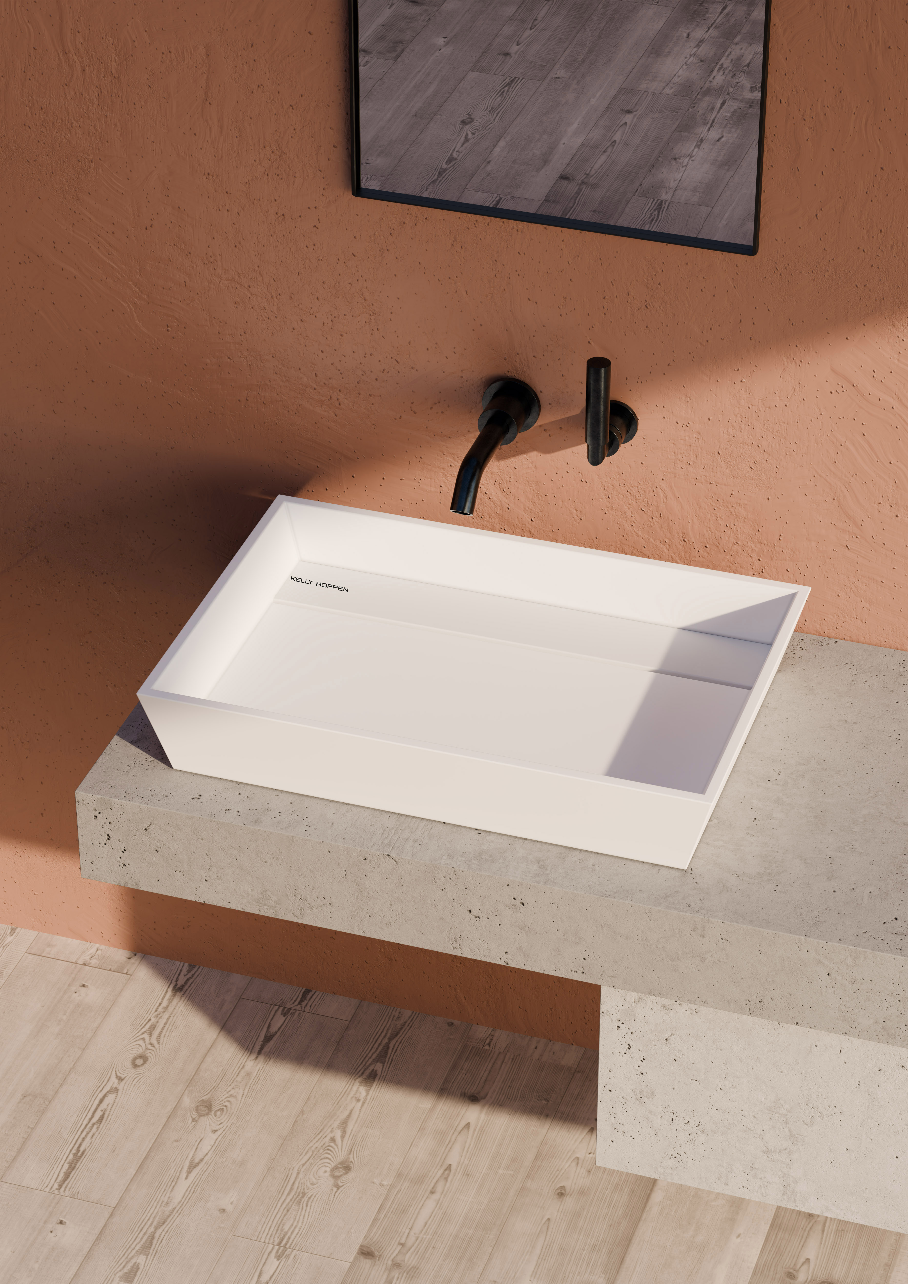 Atlanta Solid White Translucent Basin BS 00237 510 x 355 mm Artificial Stone Acrylic Body Stain Free Designer Basin - 120 mm | Suitable For Bathroom, Vanity & Utility Areas