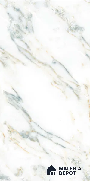 Budget Friendly Marble Floor & Wall Tile Value For Money TL 05587 Green Aurelia 4 ft x 2 ft - Vitrified Glossy Finish -9 mm | Suitable for Living Room, Bedroom & Bathroom