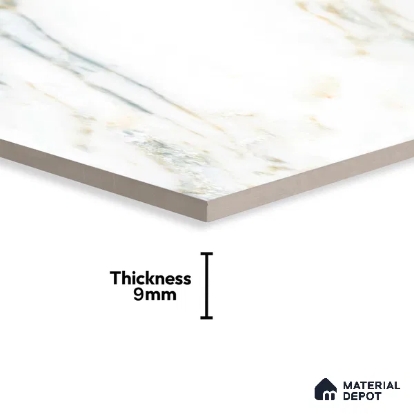 Budget Friendly Marble Floor & Wall Tile Value For Money TL 05587 Green Aurelia 4 ft x 2 ft - Vitrified Glossy Finish -9 mm | Suitable for Living Room, Bedroom & Bathroom