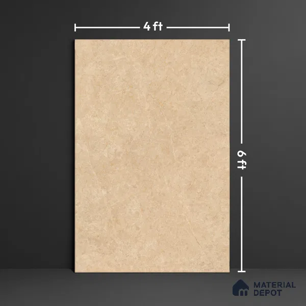 Budget Friendly Large Format Marble Floor Tile TL 04396 Avira Beige Glossy Finish Vitrified Colorbody Tile - 15 mm | Suitable for Living Room, Bedroom, Office | Adhesive and Spacers Must be Used During Installation
